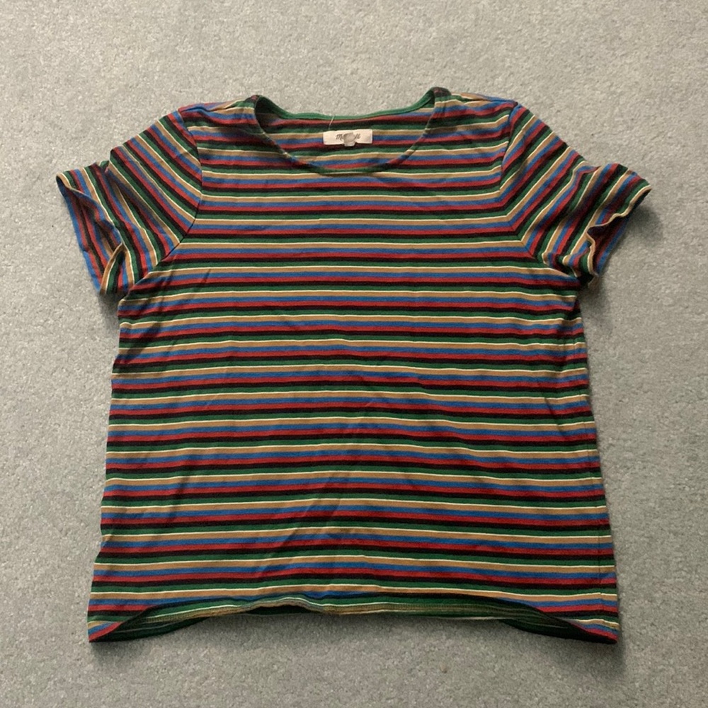 Madewell luxe boxy tee in “Mathis stripe”